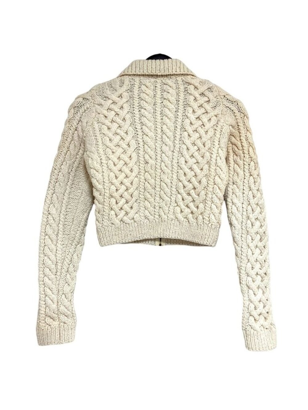 Gucci Era Short Length Zip Up Cable Knit Jacket S Off White - Picture 2 of 8